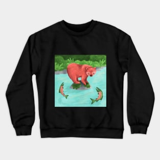 Bear fishing for salmon in the Great Bear Rainforest Crewneck Sweatshirt